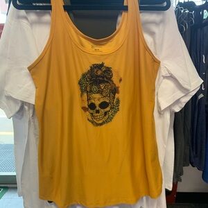 Yellow Graphic Tank Top